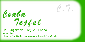 csaba tejfel business card